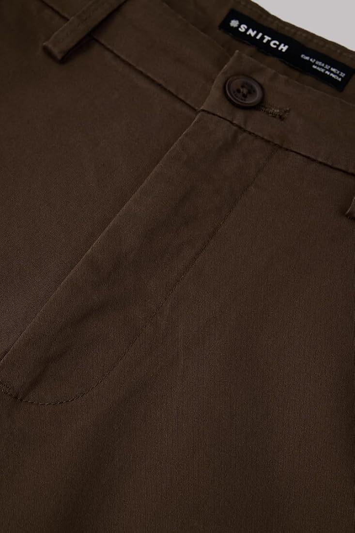 Buy SNITCH Men Casual Wear Trousers | Baggy Fit Mid Rise Straight